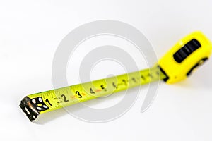 Yellow extended tape measure