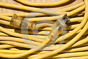 Yellow extension cord.