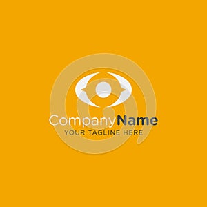 Yellow eye logo editable vector for optik or eyecare company or other business