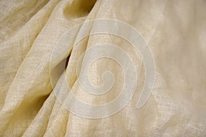 Yellow fabric cloth texture liquid silk texture of waves or wavy folds. background wallpaper design.