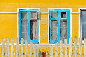 Yellow facade of private building