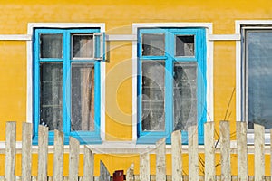 Yellow facade of private building