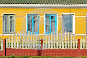 Yellow facade of private building