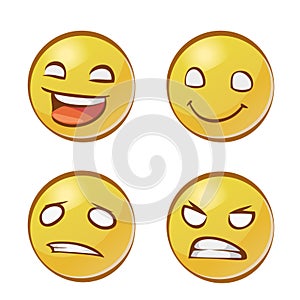 Yellow faces with emotions