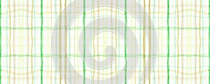 Yellow Fall Plaid Pattern. Seamless Check Fabric.