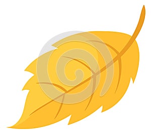 Yellow falloing leaf. Cartoon autumn sesaon symbol