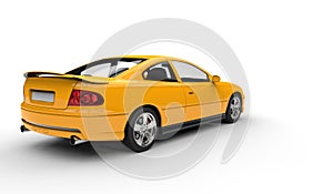 Yellow Fast Car - Rear View