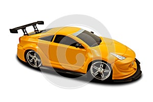 Yellow fast sports car