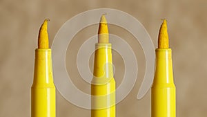 Yellow felt-tip ruffled marker tip