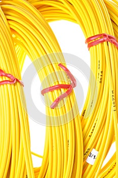 Yellow fiber optic cables