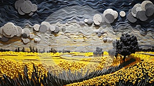 Yellow Field Sandart Piece By Ludvig Eichberg Artgallery Brittney