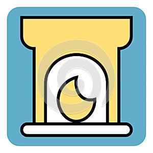 Yellow fieplace, icon