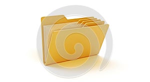 Yellow File Folder with Documents Inside