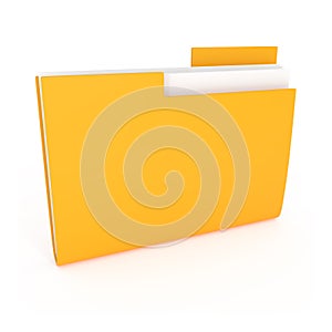 Yellow File Folder isolated on white
