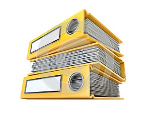 Yellow file folders 3D