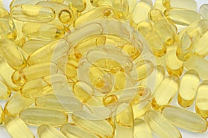 Yellow Fish Oil Gel Capsules Background