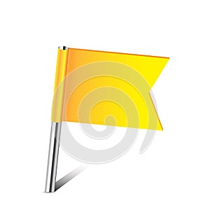 Yellow flag pin on white