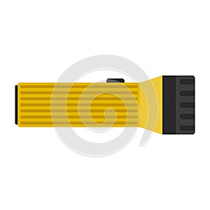 Yellow flashlight isolated on white background. Vector illustration