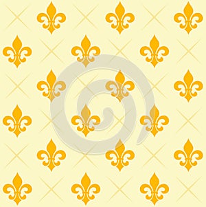 Yellow Fleur de lis pattern