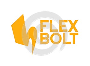 yellow flex bolt power energy logo design illustration