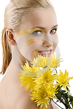 Yellow flower beauty portrait