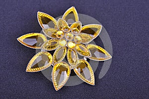 Yellow flower brooch