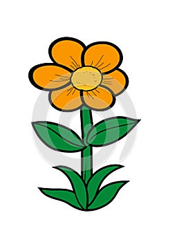 Yellow flower cartoon