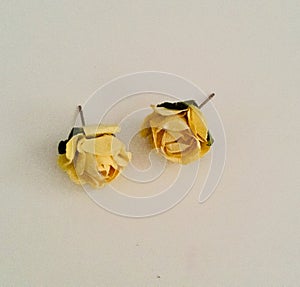 Yellow flower earring