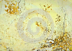 Yellow Flower Grunge Art Background