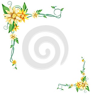 Yellow flower and vines