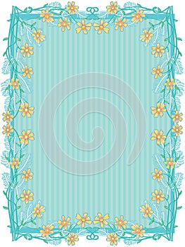 Yellow Flowers Frame Decor_eps