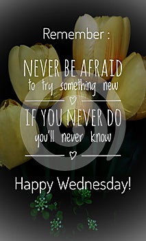Image with wordings or quotes for happy wednesday photo