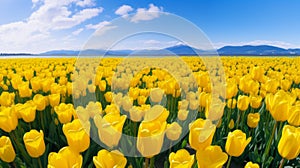 Vibrant Yellow Tulips In Terragen Style - 8k Resolution photo