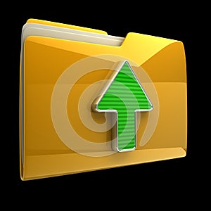 Yellow folder and arrow icon.