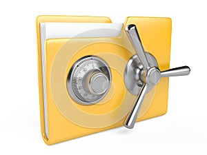 Yellow folder and combination Lock