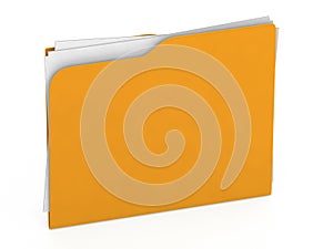 Yellow folder - 3d file - Icon on white background