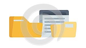 Yellow Folder Documents Icon File Management System, vector design Generative AI