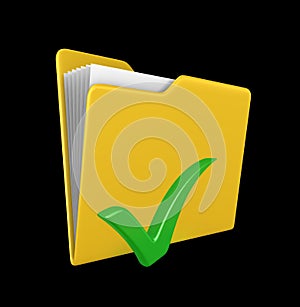 Yellow folder with green check mark