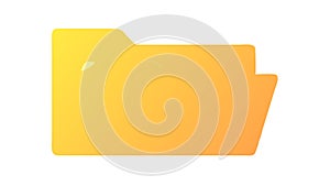 Yellow Folder Icon, Digital Storage and Files, vector design Generative AI