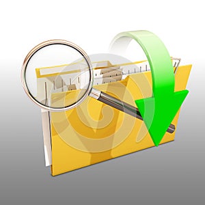 Yellow folder icon with magnifying glass