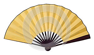 Yellow folding fan