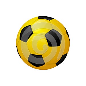 Yellow football or soccer ball Sport equipment icon