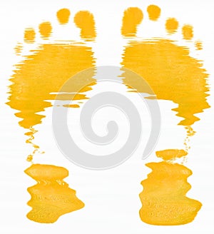 Yellow footprints