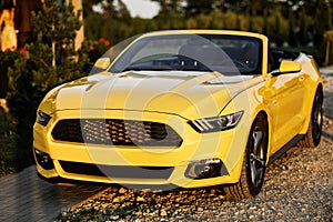 Yellow Ford Mustang