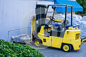 Yellow forklift