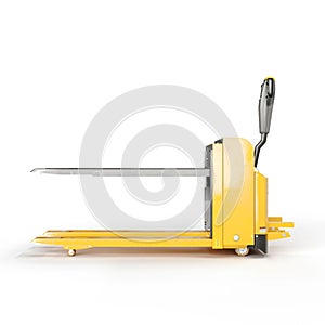 Yellow forklift model isolated on a white background