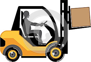 Yellow forklift vector eps