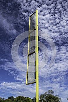 Yellow Foul Pole on Baseball Field