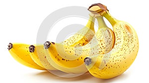 Yellow fragrant bananas on a light background