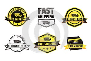 Yellow Free Shipping Badges